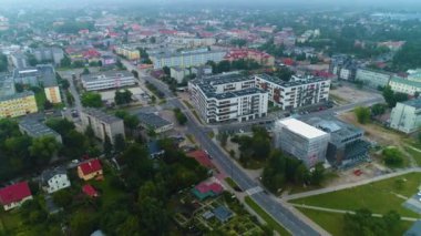 Kültür ve Sanat Merkezi Skierniewice Centrum Kultury Hava Görüntüsü Polonya. Yüksek kalite 4k görüntü