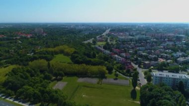 Güzel Panorama Lubin Widok Hava Manzarası Polonya. Yüksek kalite 4k görüntü