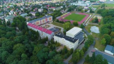 Güzel manzara Siedlce Stadion Krajobraz Hava Manzarası Polonya. Yüksek kalite 4k görüntü