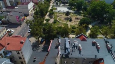 Plac Stycznia Ostrow Wielkopolski Centrum Havacılık Görünümü Polonya. Yüksek kalite 4k görüntü