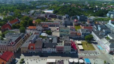 Eski Kent Pazar Meydanı Inowroclaw, Miasto Rynek Hava Görüntüsü Polonya. Yüksek kalite 4k görüntü