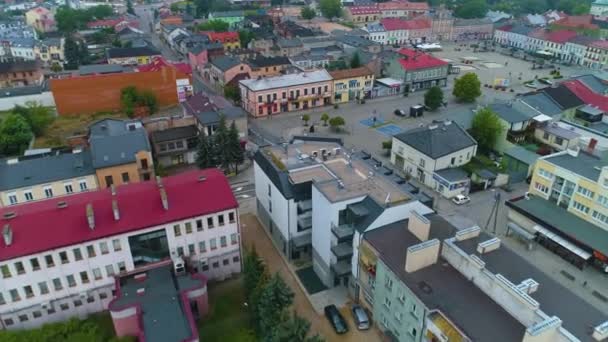 Old Town Market Square Skierniewice Stare Miasto Rynek Vista Aérea — Vídeo de Stock