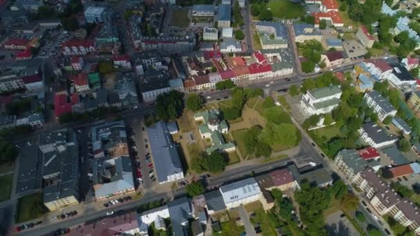 Yukarı Centrum Skwer Kosciuszki Meydanı Siedlce Hava Görüntülü Polonya Yüksek — Stok video