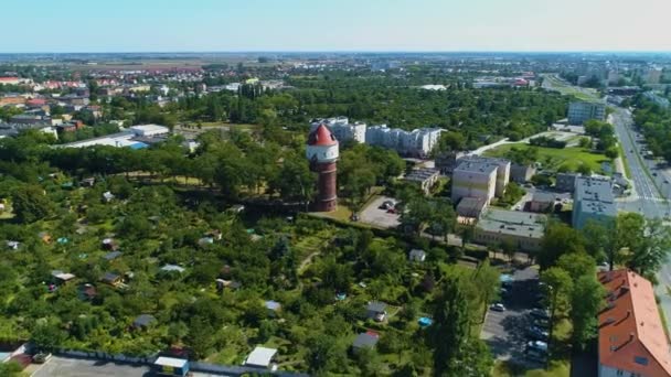 Torre Agua Pwik Inowroclaw Wieza Cisnien Vista Aérea Polonia Imágenes — Vídeo de stock