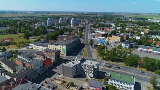 Krásná Panorama Inowroclaw Krajobraz Aerial View Polsko Vysoce Kvalitní Záběry — Stock video