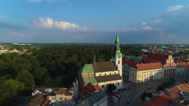 Chiesa Centro Kalisz Kosciol Nmp Plac Jozefa Vista Aerea Polonia — Video Stock