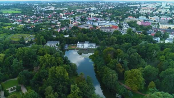 Güzel Panorama Kalisz Krajobraz Rzeka Prosna Hava Manzarası Polonya Yüksek — Stok video