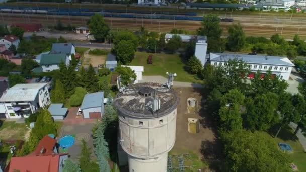 Torre Água Histórica Siedlce Wieza Cisnien Vista Aérea Polónia Imagens — Vídeo de Stock