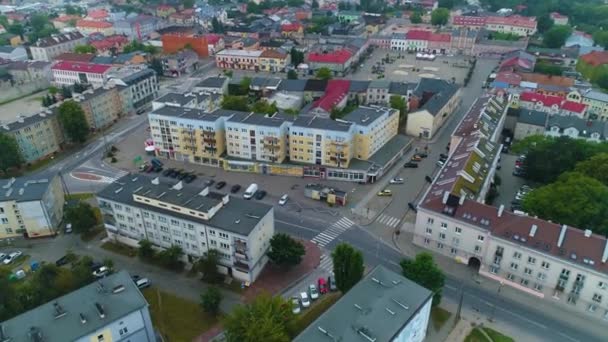 Lojas Street Jagiellonska Skierniewice Stare Miasto Aerial View Poland Imagens — Vídeo de Stock