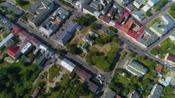 Top Centrum Skwer Kosciuszki Square Siedlce Vista Aérea Polônia Imagens — Vídeo de Stock