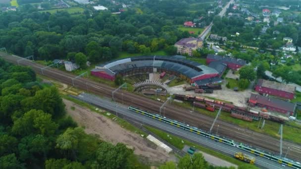 라운드 하우스 Skierniewice Parowozownia Aerial View Poland 고품질 — 비디오