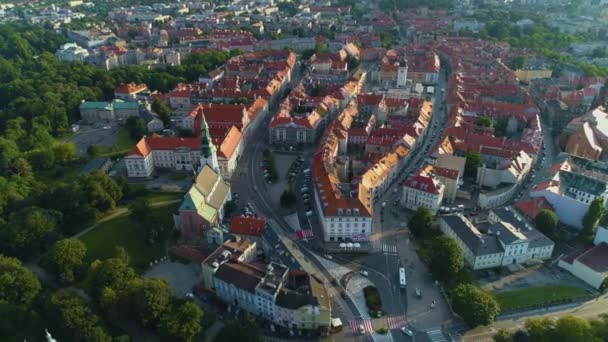 Cidade Velha Bonita Kalisz Stare Miasto Vista Aérea Polónia Imagens — Vídeo de Stock