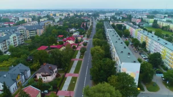 美丽的全景住宅地产斯基耶涅维奇 克拉乔拉兹波兰航空观景 高质量的4K镜头 — 图库视频影像