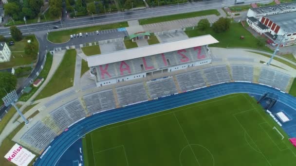 Bella Kks Stadium Kalisz Stadion Vista Aerea Polonia Filmati Alta — Video Stock