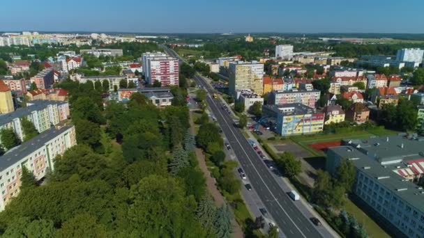 Indah Panorama Lubin Widok Pemandangan Udara Polandia Rekaman Berkualitas Tinggi — Stok Video