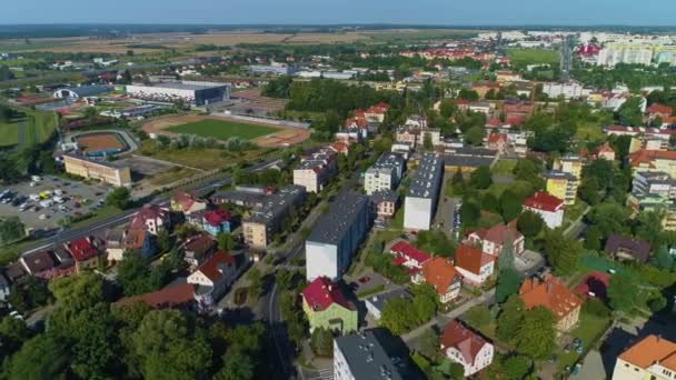 Krásná Panorama Lubin Widok Aerial View Polsko Vysoce Kvalitní Záběry — Stock video