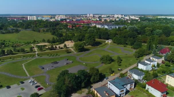 Panorama Zastawnika Square Lubin Skwer Vista Aerea Polonia Filmati Alta — Video Stock