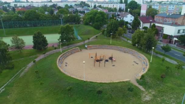 Lekplats Park Kalisz Flygfoto Polen Högkvalitativ Film — Stockvideo