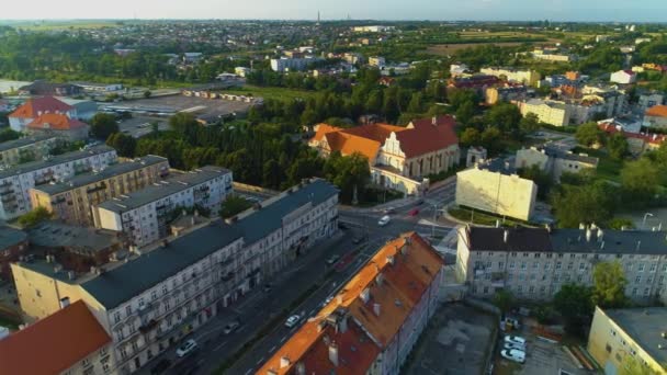 Vackra Panorama Bostäder Kalisz Flygfoto Polen Högkvalitativ Film — Stockvideo