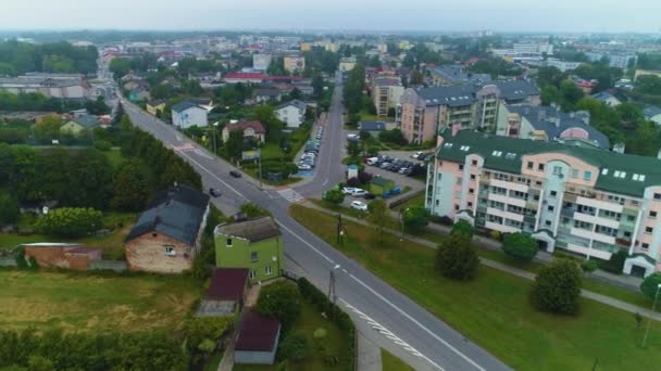 Gyönyörű Panoráma Ház Estate Skierniewice Krajobraz Aerial View Lengyelország Kiváló — Stock videók