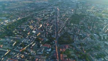 Güzel Panorama Kalisz Krajobraz Hava Görüntüsü Polonya. Yüksek kalite 4k görüntü