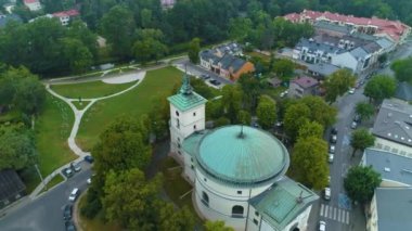 Kilise Skierniewice Kosciol Jakuba Apostola Aerial View Poland. Yüksek kalite 4k görüntü