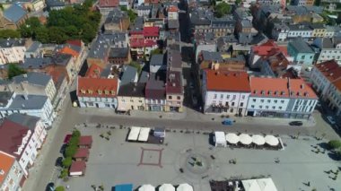 Eski Kent Pazar Meydanı Inowroclaw, Miasto Rynek Hava Görüntüsü Polonya. Yüksek kalite 4k görüntü