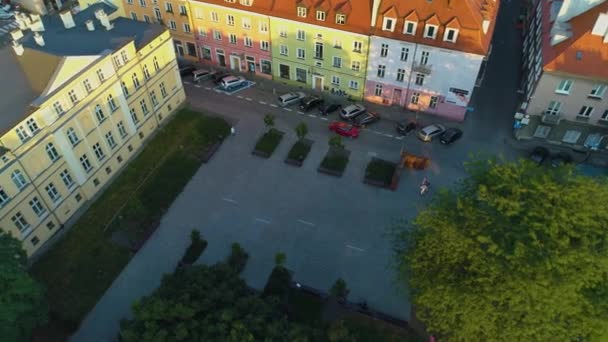 Rozmarek Square Kalisz Skwer Antenn Utsikt Över Polen Högkvalitativ Film — Stockvideo