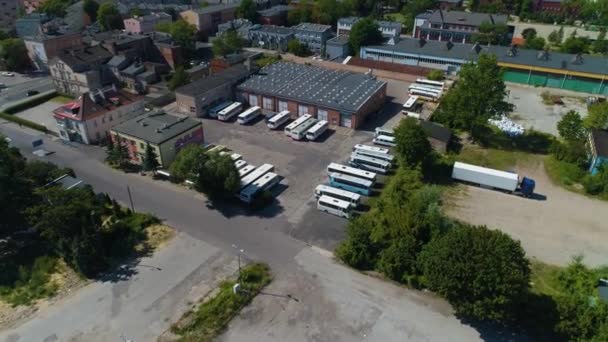 Autobusové Nádraží Inowroclaw Pks Aerial View Polsko Vysoce Kvalitní Záběry — Stock video