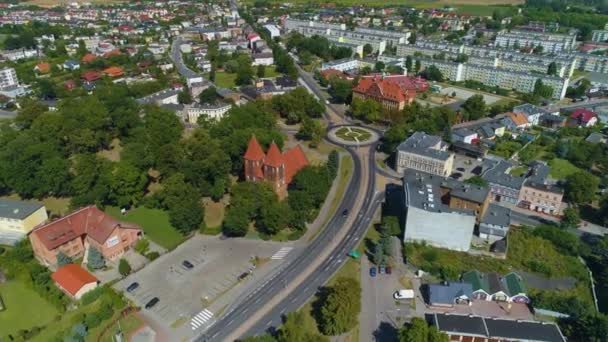 Panorama Basílica Menor Inowroclaw Vista Aérea Polonia Imágenes Alta Calidad — Vídeo de stock