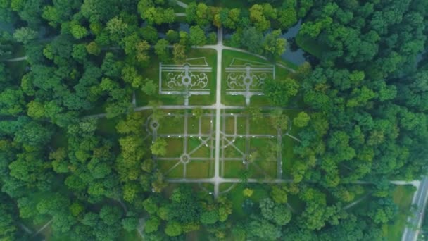 Palace Skierniewice Ogrody Palac Aerial View Poland 고품질 — 비디오
