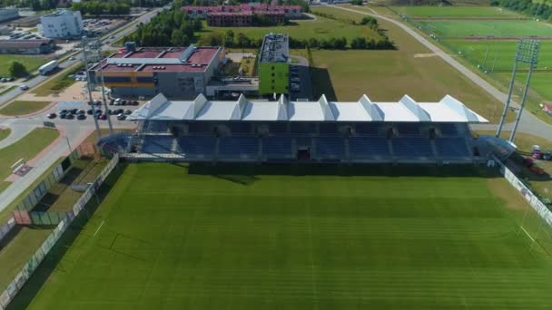 Pogon Stadion Siedlce Stadion Luchtfoto Polen Hoge Kwaliteit Beeldmateriaal — Stockvideo