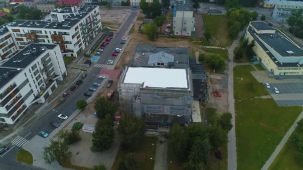 Centrum Kultury Umění Skierniewice Centrum Kultury Aerial View Polsko Vysoce — Stock video