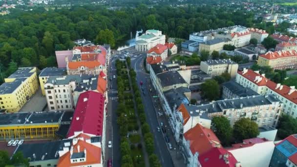 Avenue Freedom Kalisz Aleja Wolnosci Aerial View Poland High Quality — Stock Video
