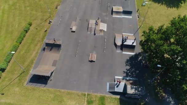 Skatepark Inowroclaw Aerial View Poland Vysoce Kvalitní Záběry — Stock video