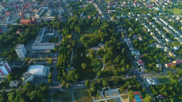 Belo Panorama Ostrow Wielkopolski Krajobraz Vista Aérea Polônia Imagens Alta — Vídeo de Stock