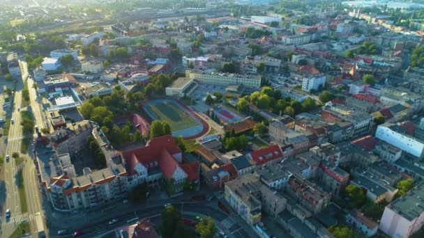 Beautiful Panorama Ostrow Wielkopolski Krajobraz Aerial View Poland Vysoce Kvalitní — Stock video