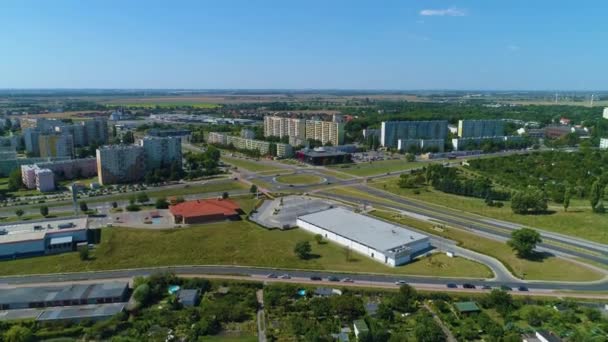 Gyönyörű Táj Kereszteződés Inowroclaw Krajobraz Aerial View Lengyelország Kiváló Minőségű — Stock videók