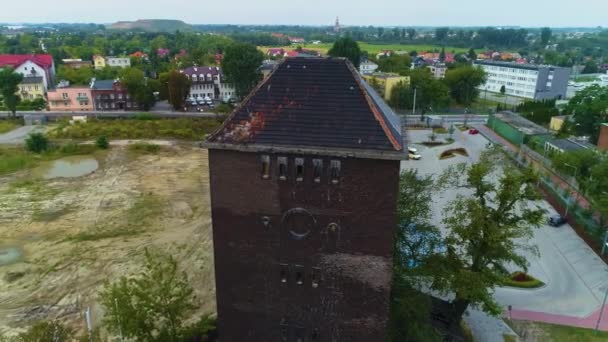 Wieża Piękna Panorama Pruszkowa Widok Powietrza Polska Wysokiej Jakości Materiał — Wideo stockowe