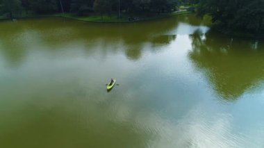 Kayak Ponds Pruszkow Stawy Potulickich Hava Manzaralı Polonya. Yüksek kalite 4k görüntü