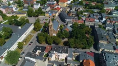 Roma Katolik Kilisesi Eski Kasaba İnowroclaw Kosciol Centrum Hava Görüntüsü Polonya. Yüksek kalite 4k görüntü