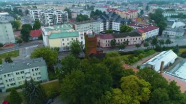 Brick Palace Skierniewice Minizamek Aerial View Poland. Yüksek kalite 4k görüntü