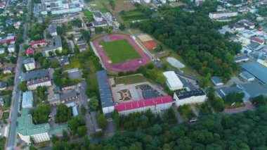 Güzel manzara Siedlce Stadion Krajobraz Hava Manzarası Polonya. Yüksek kalite 4k görüntü