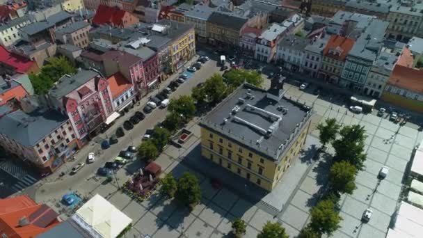 Old Town Market Ostrow Wielkopolski Ratusz Rynek Havacılık Polonya Yüksek — Stok video