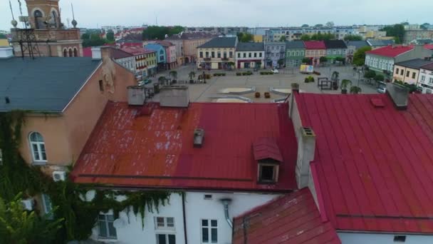 Площа Старого Міського Ринку Skierniewice Stare Miasto Rynek Aerial View — стокове відео