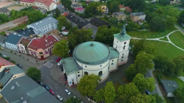 Kostel Skierniewice Kosciol Jakuba Apostola Aerial View Polsko Vysoce Kvalitní — Stock video