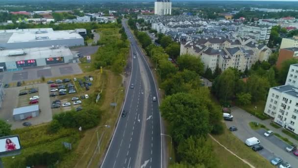 Warehouse Estate Piaseczno Street Armii Krajowej Aerial View Poland Vysoce — Stock video