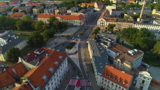 Náměstí Jana Pawla Downtown Centrum Staré Město Kalisz Aerial View — Stock video