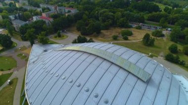 Güzel Hall Arena Pruszkow Hala Widowiskowa Hava Manzarası Polonya. Yüksek kalite 4k görüntü
