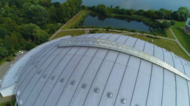 Güzel Hall Arena Pruszkow Hala Widowiskowa Hava Manzarası Polonya. Yüksek kalite 4k görüntü